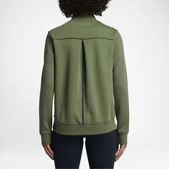 Nike Tech NSW Women’s Fleece Destroyer Zip Up Jacket Green Size Medium - Picture 2 of 12